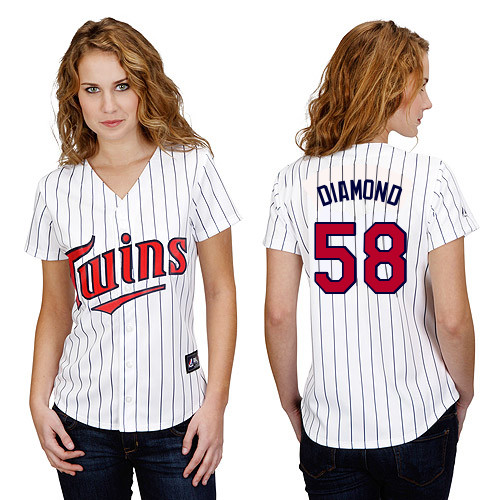 Scott Diamond #58 mlb Jersey-Minnesota Twins Women's Authentic Home White Baseball Jersey
